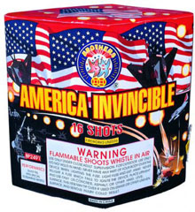 Fireworks - 200G Multi-Shot Cake Aerials - AMERICA INVINCIBLE