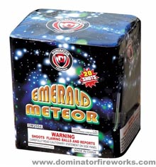 Fireworks - 200G Multi-Shot Cake Aerials - Emerald Meteor 200g Fireworks Cake