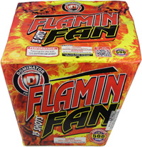 Fireworks - 500g Firework Cakes - Flamin Fan 15 Shot 500g Fireworks Cake