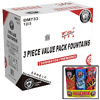 Fireworks - Wholesale Fireworks - 3 Piece Value Pack Fountain Wholesale Case 12/1