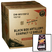 Black Box Artillery Compact Box 12 Shot Wholesale Case 12/12 Fireworks For Sale - Wholesale Fireworks 