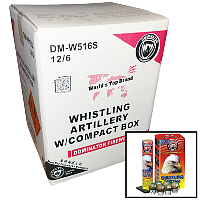 Whistling Artillery Compact Box 6 Shot Wholesale Case 12/6 Fireworks For Sale - Wholesale Fireworks 