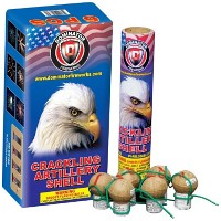 Fireworks - Reloadable Artillery Shells/Mortars Fireworks For Sale- Relodable Kits contain a mortar tube and several shells that are loaded and fired one at a time. - Dominator - CRACKING ARTILLERY SHELL