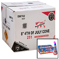8 inch 4th of July Cone Wholesale Case 48/2 Fireworks For Sale - Wholesale Fireworks 
