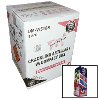 Fireworks - Wholesale Fireworks - Black Box Crackling Artillery Compact Box 6 Shot Wholesale Case 12/6