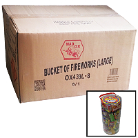 Fireworks - Wholesale Fireworks - Mad Ox Bucket of Fireworks Assortment Large Wholesale Case 8/1
