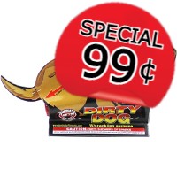 99 CENT SPECIAL Dirty Dog with Crackling Snake Fireworks For Sale - Ground Items 