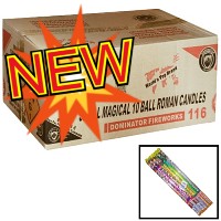 10 Ball Small Magical Roman Candle Wholesale Case 80/12 Fireworks For Sale - Wholesale Fireworks 