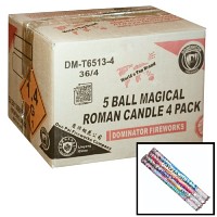 Fireworks - Wholesale Fireworks - 5 Ball Magical Roman Candle Wholesale Case 36/4