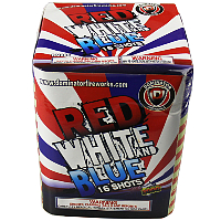 Fireworks - 200G Multi-Shot Cake Aerials - Red White and Blue