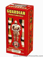 Fireworks - Reloadable Artillery Shells/Mortars Fireworks For Sale- Relodable Kits contain a mortar tube and several shells that are loaded and fired one at a time. - Guardian - 6 shot - Artillery Shells