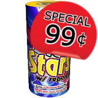 99 CENT SPECIAL Blue Stars with Reports 200g Fireworks Cake Fireworks For Sale - 200G Multi-Shot Cake Aerials 