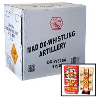 25% Off Mad OX Whistling Artillery 6 Shot Reloadable Wholesale Case 12/6 Fireworks For Sale - Wholesale Fireworks 