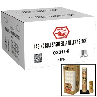 Raging Bull 5 inch Artillery 6 Shot Reloadable Wholesale Case 16/6 Fireworks For Sale - Wholesale Fireworks 