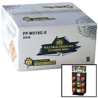 Poly Pack Crackling Cylinder Shell 6 Shot Wholesale Case 24/6 Fireworks For Sale - Wholesale Fireworks 